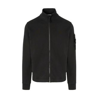 Stone Island Zip-throughs, male, Black, XL, Zip Sweatshirt