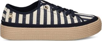 Tommy Hilfiger Sneakers met gestreepte plateauzool - Blauw