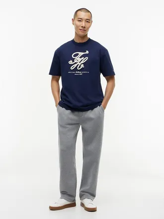 Tommy Hilfiger Mens Relaxed Brushed-Back Fleece Sweatpant - Grey - XXXL