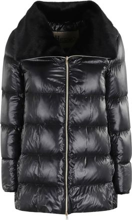 Herno A Shape Ultralight Down Jacket With Eco Fur Collar Clothing