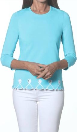 Eli Jewels Womens Embroidered Top In Turquoise