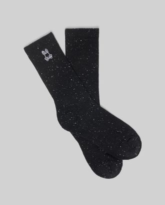 Psycho Bunny Mens Classic Bunny Sport Sock 001 BLACK / O/S