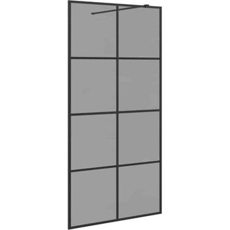 vidaXL Pared De Ducha Walk-in Negro 100 X 195 Cm Vidrio Templado Vidaxl