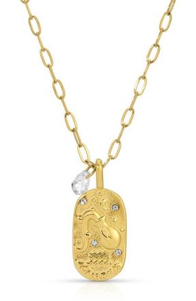 Kozakh Cielo Zodiac Pendant Necklace in Aquarius/Gold at Nordstrom