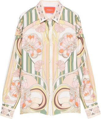 La DoubleJ Floral-print Striped Shirt