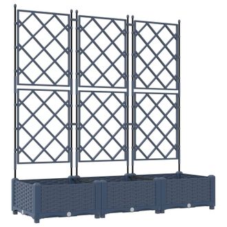 vidaXL Vidaxl - Maceta De Jard&iacute;n Con Enrejado 3 Pcs Gris 120 X 40 X 125.5 Cm Pp