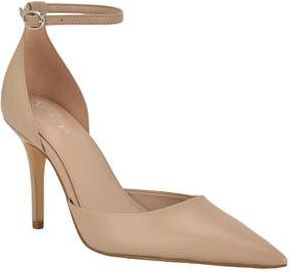 Calvin Klein Olettia Ankle Strap Pointed Toe Pump in Light Natural at Nordstrom Rack, Size 9.5