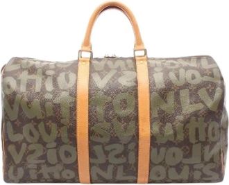 Louis Vuitton Pre-owned Monogram Graphite Boston Bag - unisex - Vintage Weekendtas - Bruin - ONE Size - Leer - Vintage