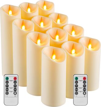 OEM Velas Led A Pilas Aptas Para Uso Exterior. L&aacute;mpara De Vela De Pl&aacute;stico Similar A La Cera De Parafina. 12 Unidades