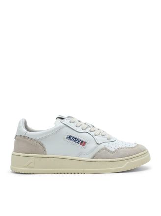 Autry MEDALIST LOW SNEAKERS IN WHITE LEATHER AND BEIGE SUEDE - Autry - Woman