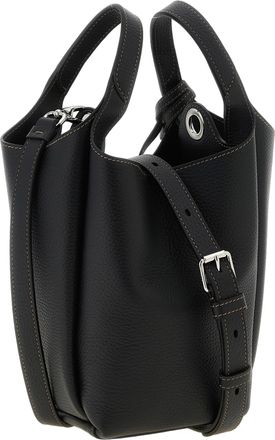Tod's Womens T Timeless Bucket Bag Black Calfskin Leather