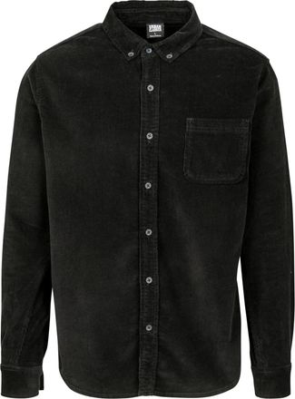 Urban Classics Heren Corduroy Overhemd (Zwart)