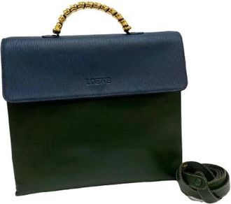 Loewe Tweedehands leren handtassen - Dames - Vintage Handtas - Groen - ONE Size - Leer - Vintage