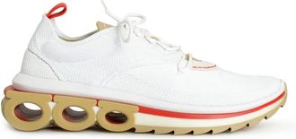 Ferragamo Nima Knit Sneakers - Heren - Sneakers - Wit - 42 1/2 EU - Leer - Schoenen