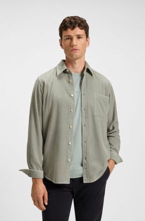 Boss Orange by Hugo Boss Langarmhemd BOSS ORANGE Relegant, Herren, Gr. 3XL, N-Gr, open gr&uuml;n351, Cord, Obermaterial: 100% Baumwolle, unifarben, regular fit, Manschette, Hemden 