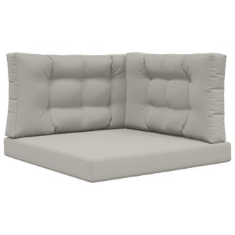 vidaXL Coj&iacute;n Para Sof&aacute; De Exterior 3 Pcs Gris Poli&eacute;ster Vidaxl