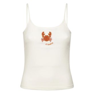 MC2 Saint Barth Zaira Rib Top - female - MC2 Saint Barth - Sleeveless Tops - White - L - Tops