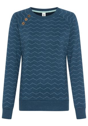 Ragwear Sweatshirt RAGWEAR DARIA ZIG ZAG O, Damen, Gr. XXL, petrol, Sweatware, Obermaterial: 65% Baumwolle, 35% Polyester, gemustert, normal, Rundhals, Rippb&uuml;