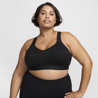 Nike Womens Indy High Support Padded Adjustable Sports Bra (Plus Size) in Black | FJ1971-010