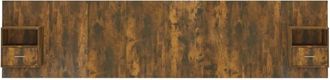 Berkfield Home Classic Bed Headboard with Cabinets Smoked Oak Engineered Wood in Brown