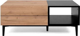 Les Tendances Les Tendances - Mesa De Centro 1 Caj&oacute;n 100 Cm - Acabado Madera Clara Y Negro