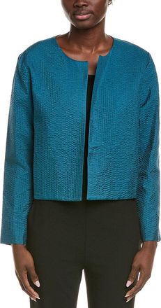 Eileen Fisher Round Neck Silk Jacket