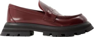 Alexander McQueen Womens Loafers Leather Dark Burgundy Shoes Flat-shoes