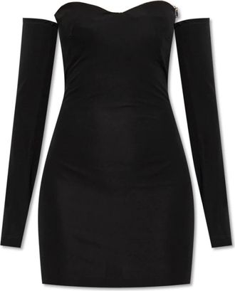 Dsquared2 Kleedjes, Dames, Zwart, M, Katoen, Stijlvolle Korte Jurk