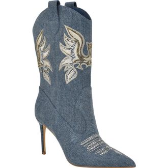 Guess Rasima Pointy Toe Western Boot in Medium Blue at Nordstrom Rack, Size 7.5