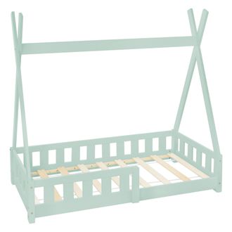 ML Design Cama infantil tipi 70 x 140 cm color menta con colch&oacute;n espuma fr&iacute;a