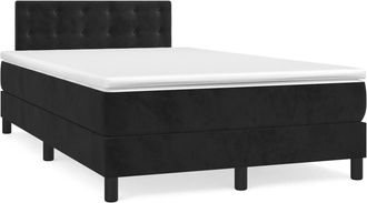 vidaXL Vidaxl - Cama Box Spring Con Colch&oacute;n Terciopelo Negro 120x190 Cm