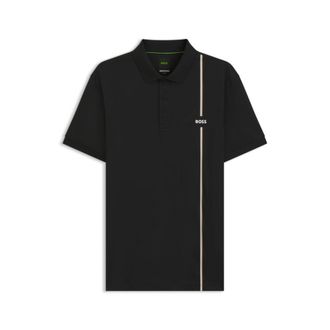 BOSS Active quick-dry polo shirt with signature stripe