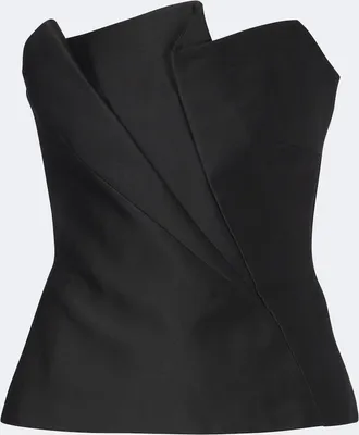 Roland Mouret Top corsetto in taffet&agrave; pliss&eacute;