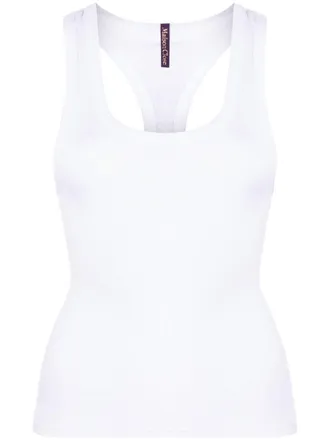 Maison Close scoop-neck organic cotton-blend top - White