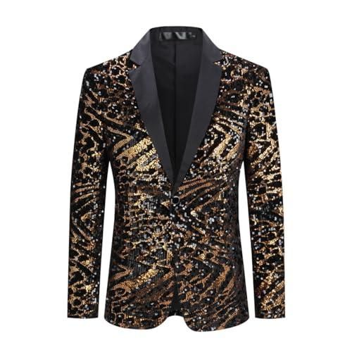 AlltheMen Blazer Homme à Paillettes Casual Veste de Smoking Slim