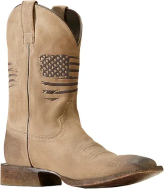 Ariat Mens Circuit Patriot Cowboy Boots In Burned Grey Roughout
