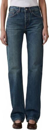 Jeanerica Sisli Mid Rise Straight Leg Jeans In Tinta Verde