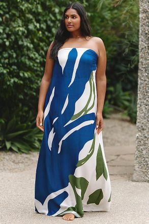 Diarrablu Tubi Printed Strapless Maxi Dress