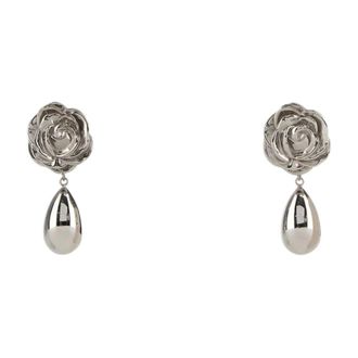 Magda Butrym Rodium-vergulde Kristallen Oorbellen - Dames - Oorbellen - Grijs - ONE Size - Accessoires