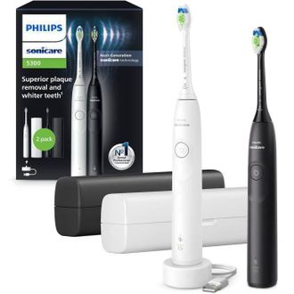 Philips Cepillo De Dientes - Philips - Hx7109/01 - Sonicare - Doble Mango Serie 5300 - Blanco Y Negro - El&eacute;ctrico