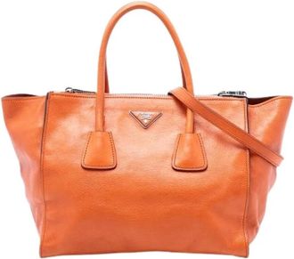 Prada Pre-owned Handbags, female, Orange, Size: ONE SIZE Pre-owned The Twin Pocket Handbag