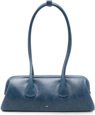 Osoi Schoudertas met dubbele hengsels - Dames - Schoudertassen - Blauw - ONE Size - Leer - Tassen