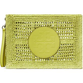 Tory Burch Ella Hand Crochet Wristlet in Citrus Green at Nordstrom