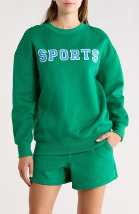 90 Degree by Reflex Varsity Vault Fleece Graphic Sweatshirt in Green at Nordstrom Rack, Size X-Large