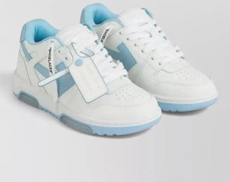 Off-white leather low-top sneakers