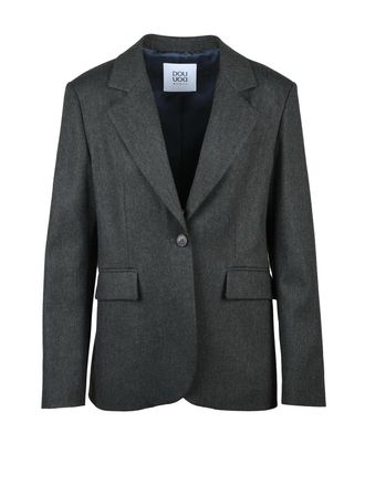 Douuod Tailored Grey Jacket With Classic Button Closure And Refined Finish