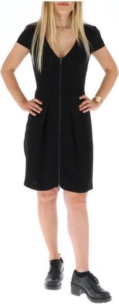 A|X Armani Exchange Zwart Rits Mini Jurk - Dames - Korte kleedjes - Zwart - 2XS - Polyester - Kleedjes