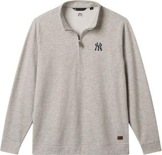 Travis Mathew Mens TravisMathew Heather Gray New York Yankees Cloud Home Game Quarter-Zip Tri-Blend Pullover at Nordstrom, Size Large