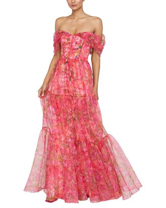 Theia Tia Off Shoulder Organza Gown