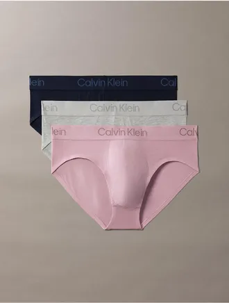 Calvin Klein Mens Ultra Soft Modal 3-Pack Hip Brief - Multi - XL